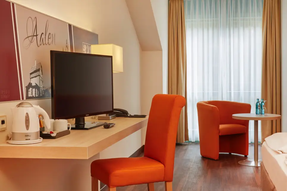A modern superior room at the H+ Hotel Limes Thermen Aalen - Official website